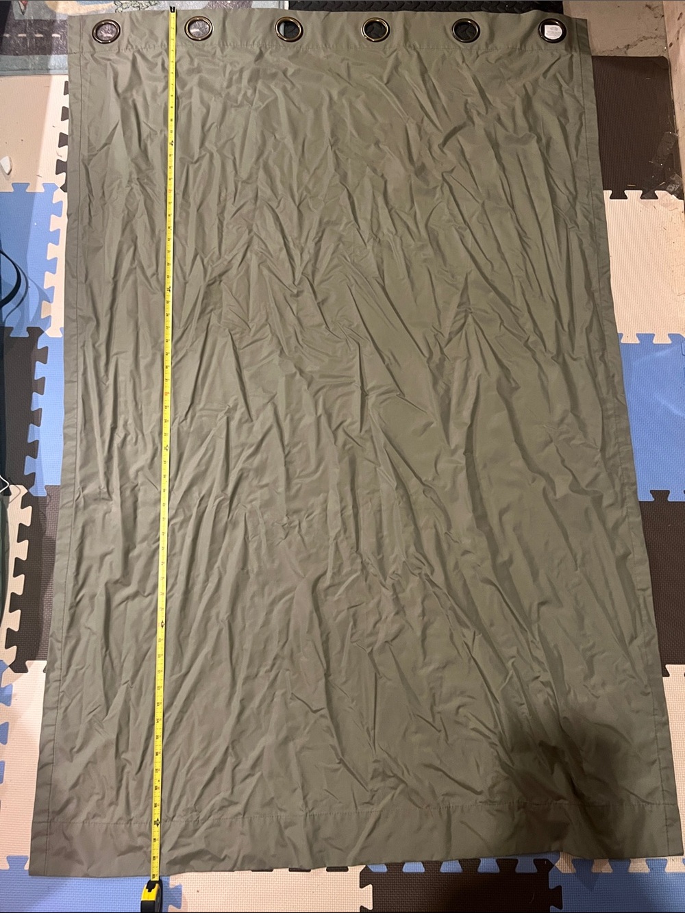 Olive Green Grommet Shower Curtain Panel